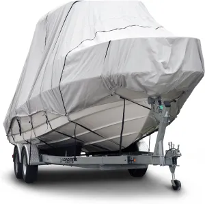 Budge B-621-X5 600 Denier Hard/T-Top Boat Cover Gray 18'-20' Long (Beam Width Up to 106") Waterproof, UV Resistant
