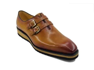 Burnished Double Monk Whole Cut Loafer -Carrucci