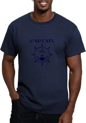 CafePress Nautical Anchor Yachting Sailing Boat Captain T Shirt Men's Fitted Graphic T-Shirt
