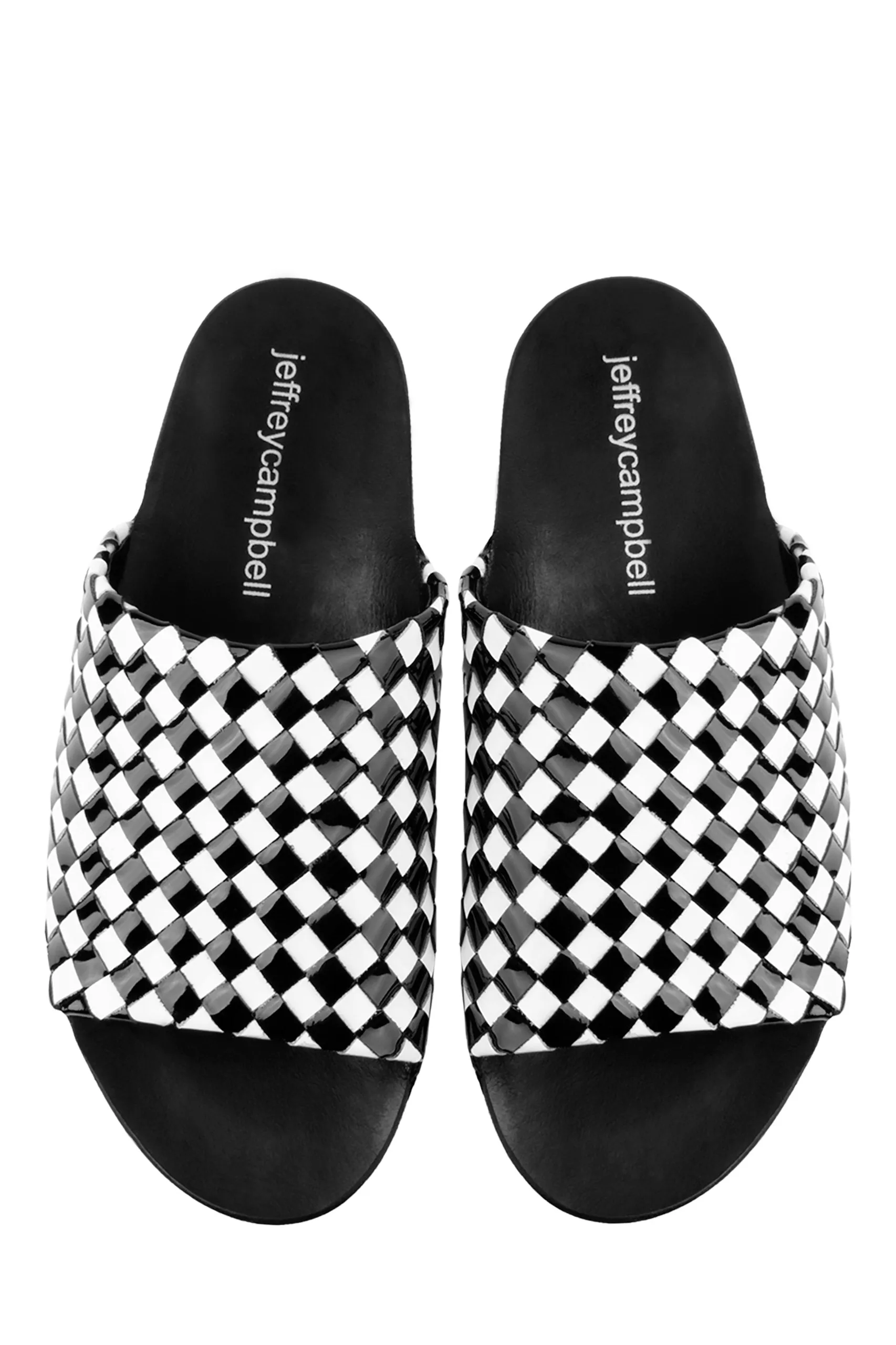 Campbell Toe Black On Patent Open White Casual Clean-lined Mule Slip Slides Presada Jeffrey Smart technology