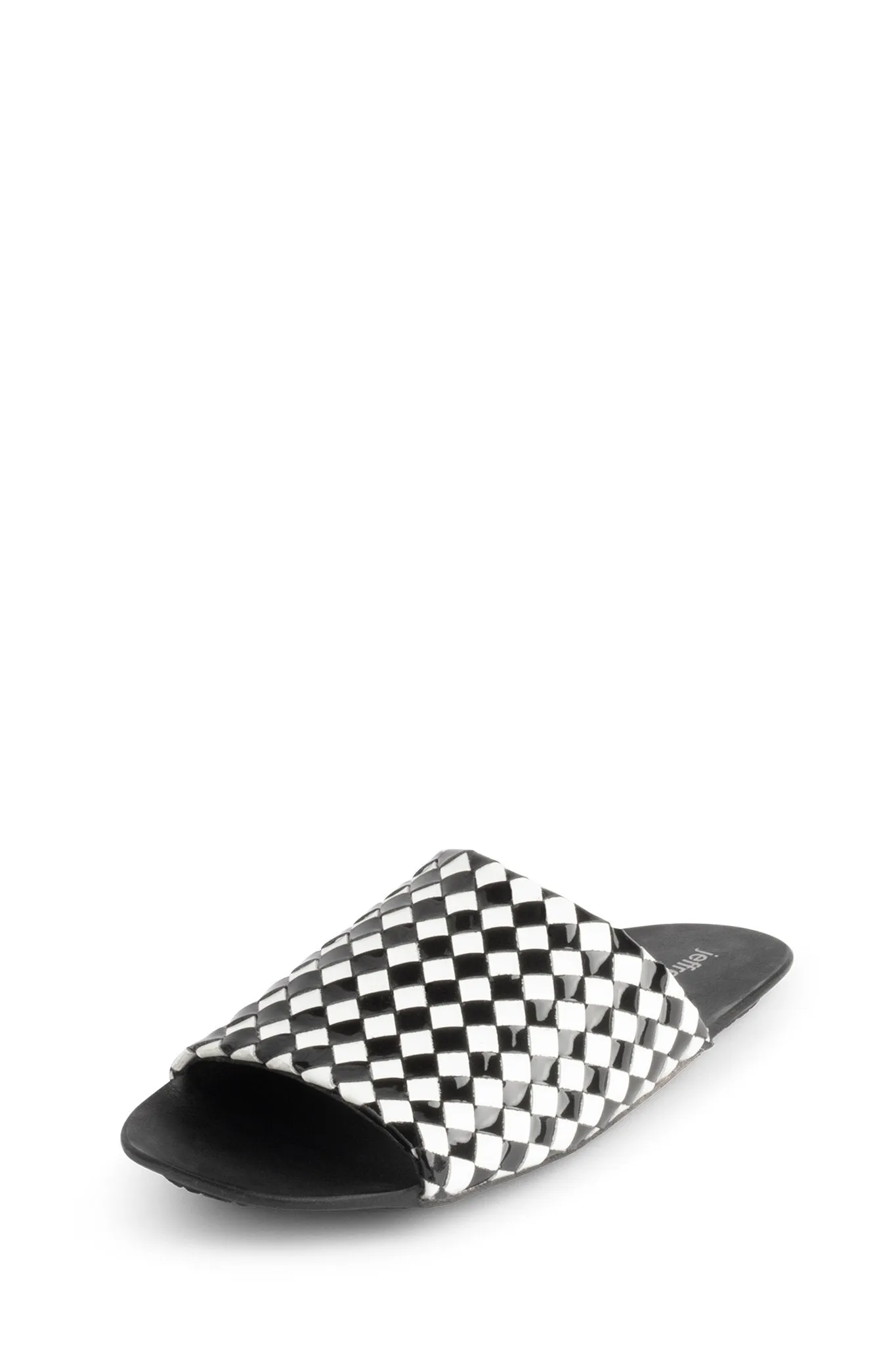 Campbell Toe Black On Patent Open White Casual Clean-lined Mule Slip Slides Presada Jeffrey Smart technology
