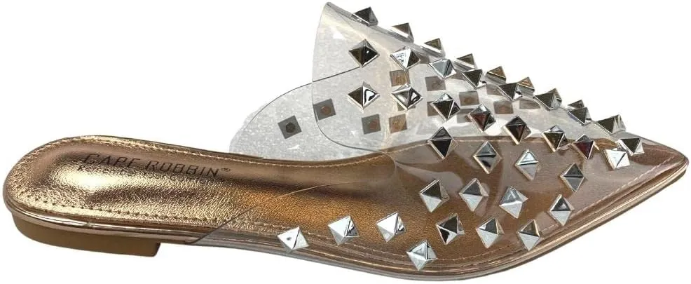 Cape Robbin Sierra Rhinestone Gem Pointy Toe Mule Flats (Sierra)