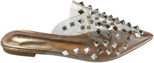 Cape Robbin Sierra Rhinestone Gem Pointy Toe Mule Flats (Sierra)