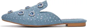 Cape Robbin Sierra Rhinestone Gem Pointy Toe Mule Flats (Sierra)