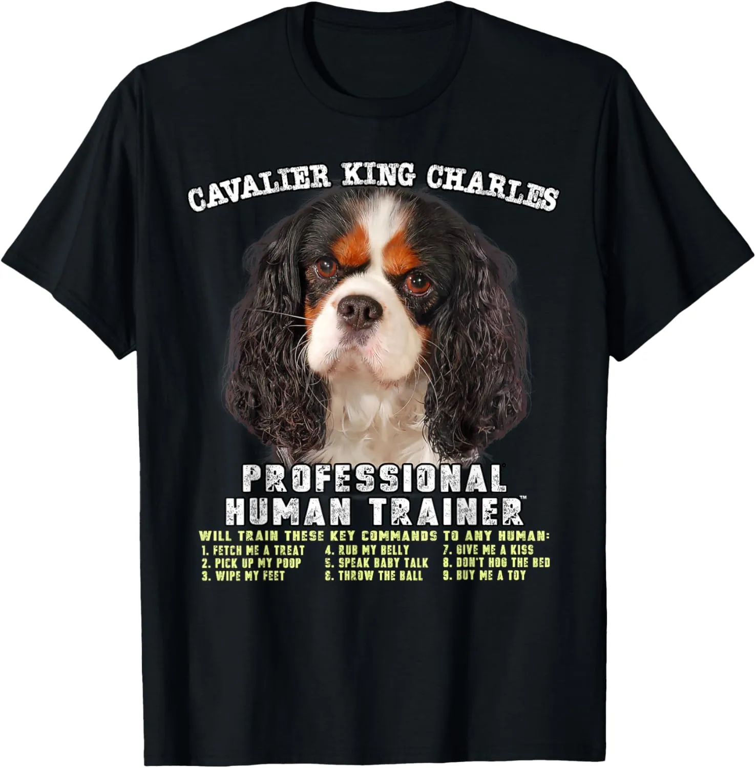 Cavalier King Charles Spaniel Tri Professional Human Trainer T-Shirt