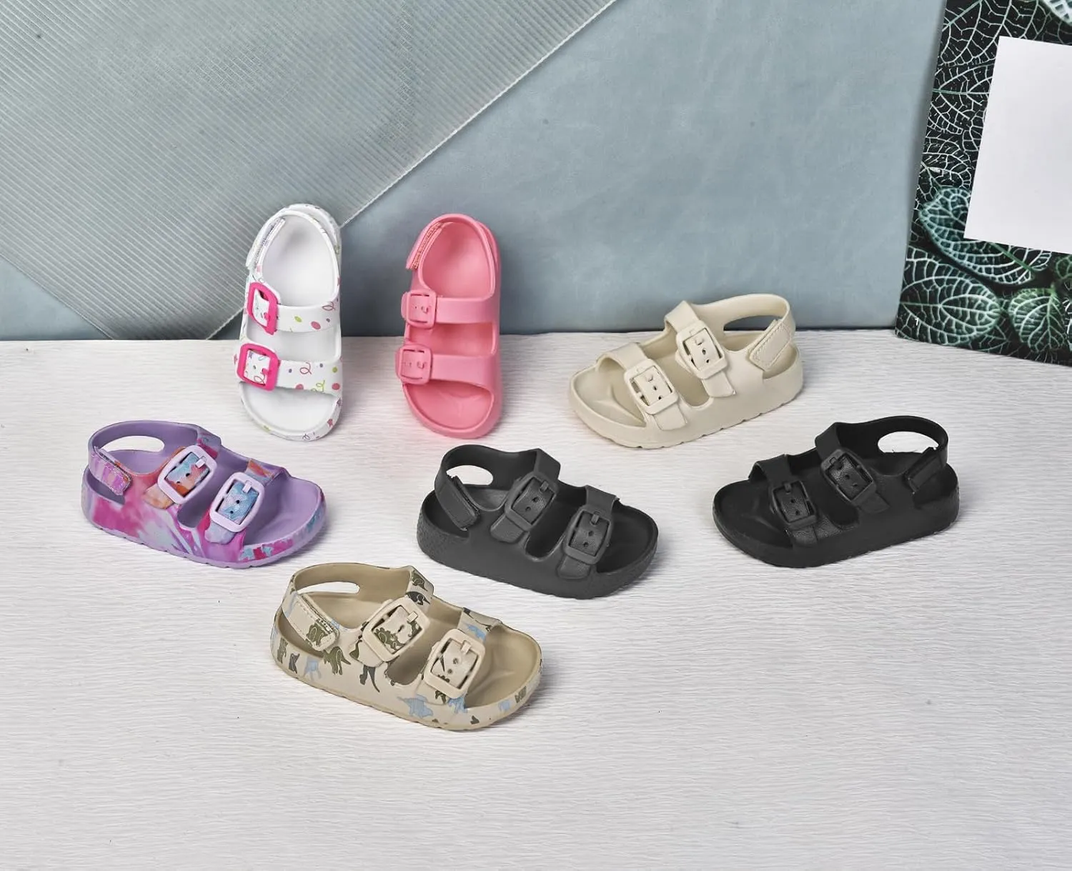 ChayChax Toddler Boys Girls Double Buckle Sandals Children's Adjustable Back Strap Water Sandal