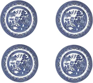Churchill Blue Willow Dinner Plate 10", Set Of 4, Made In England
