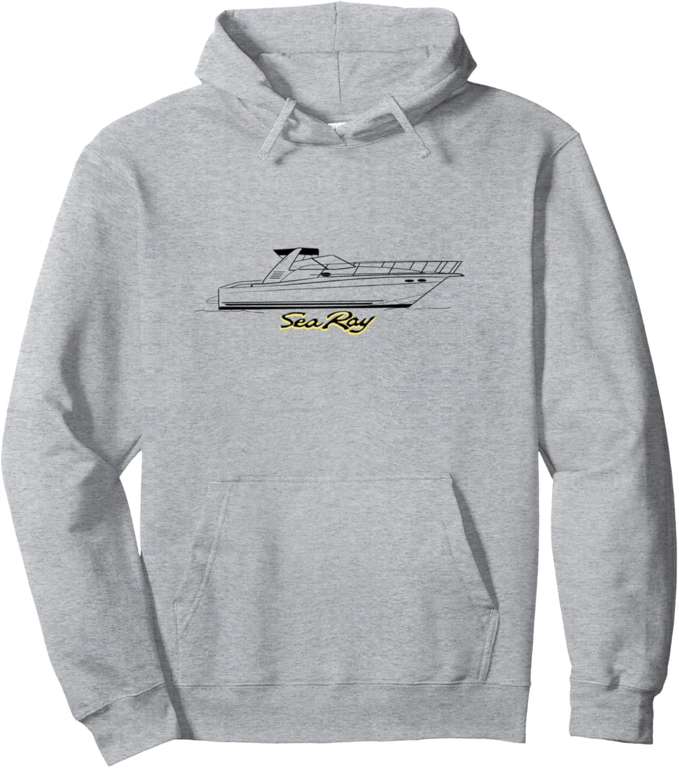 Classic 97' Sea Ray 370 Line Drawing Printed On The Front Pullover Hoodie
