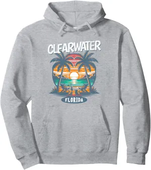 Clearwater Beach Florida Vintage Spring Break Vacation Retro Pullover Hoodie