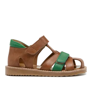 Colourblock sandal with adjustable velcro closure