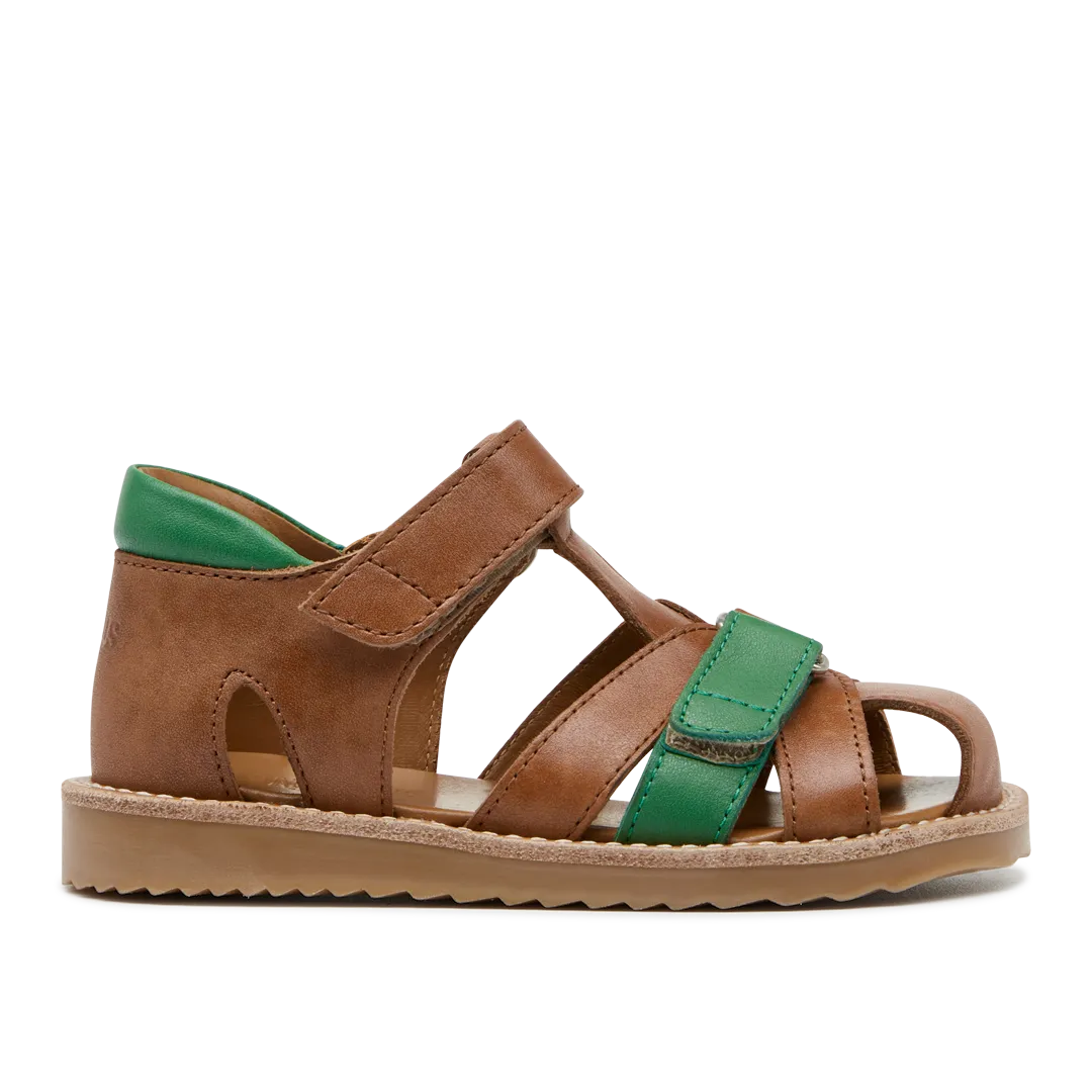 Colourblock sandal with adjustable velcro closure