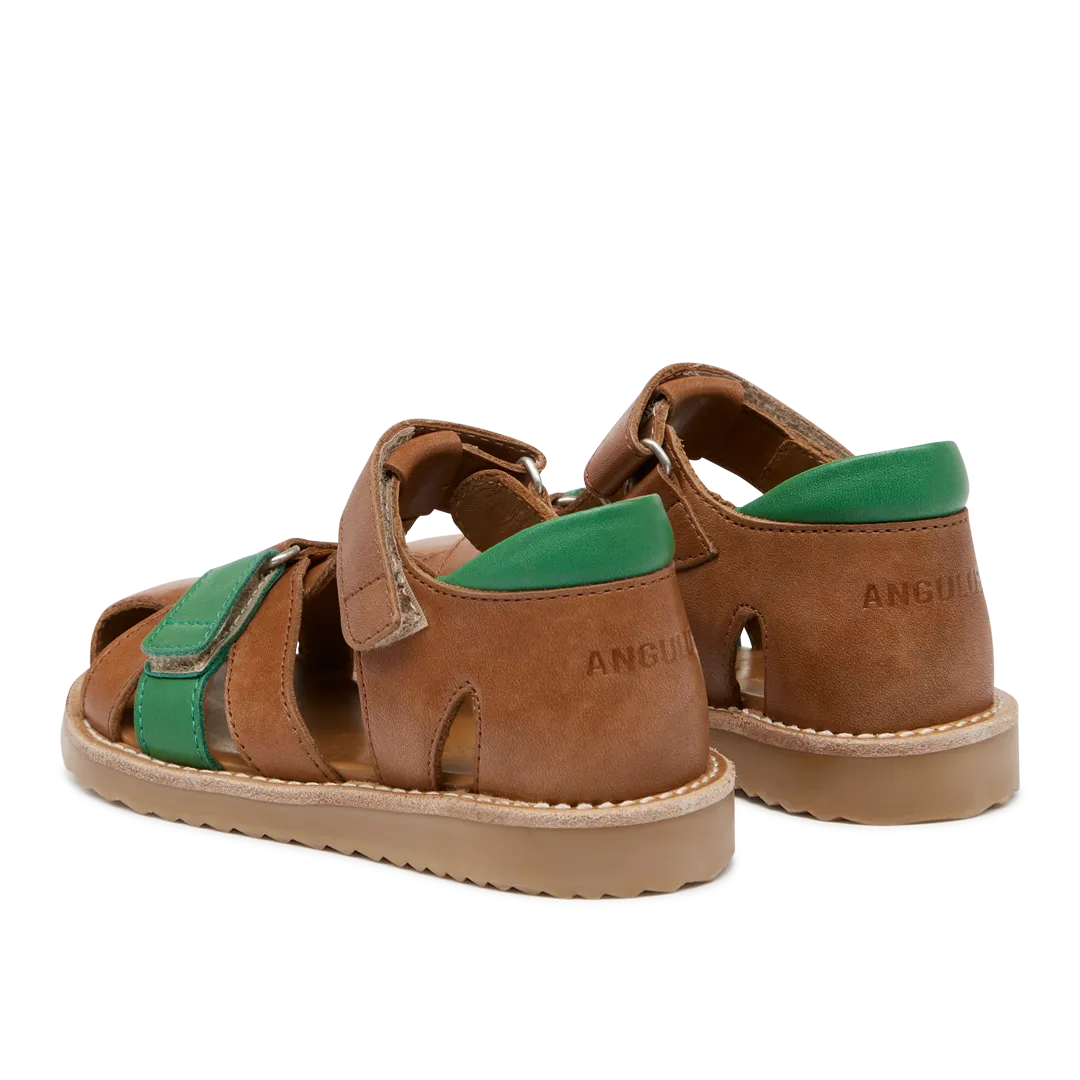 Colourblock sandal with adjustable velcro closure