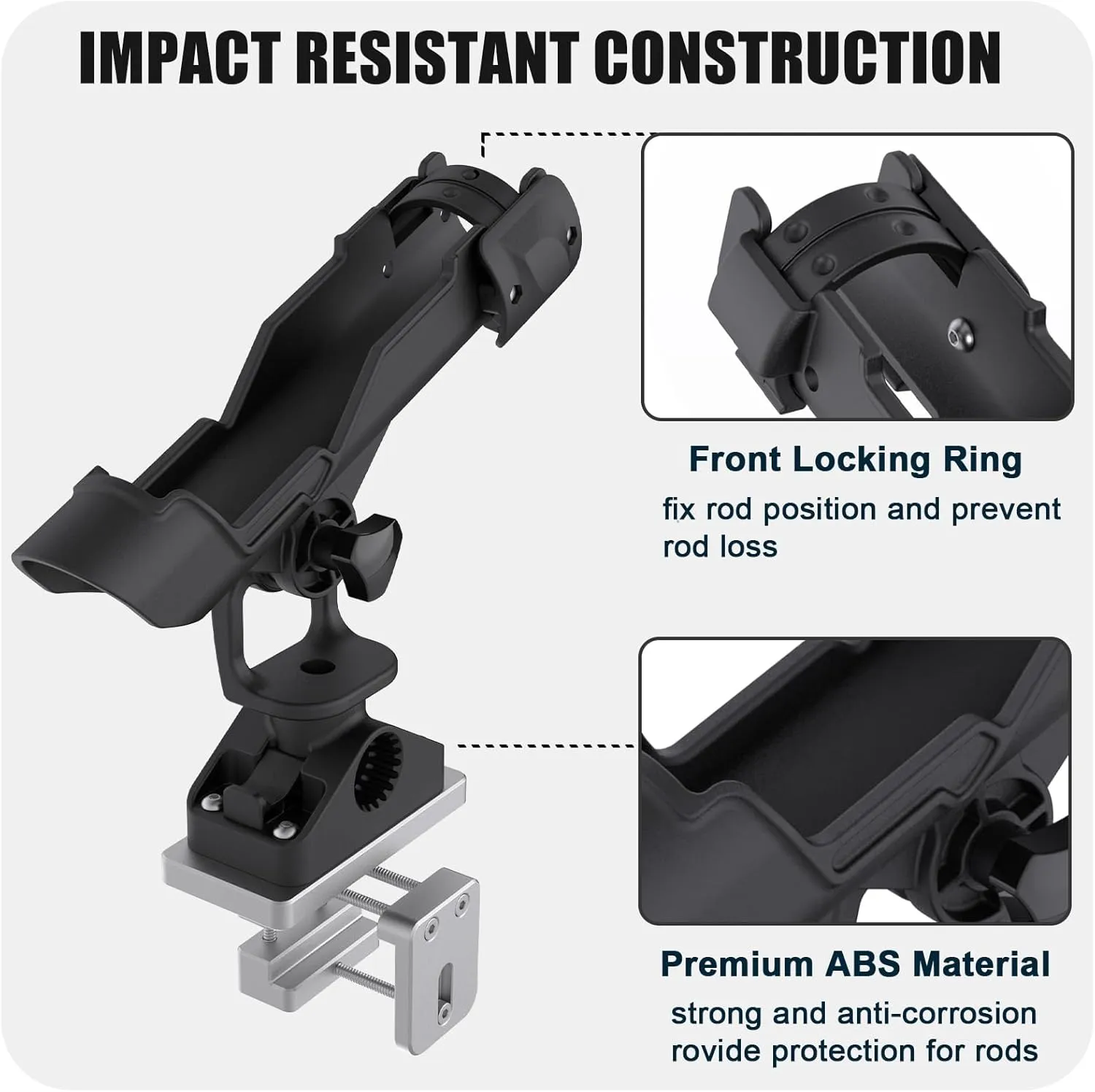 Combo Mount Fishing Rod Holders - 360 Degree Adjustable Boat Rod Rack