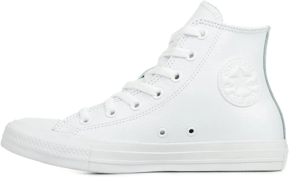 Converse Chuck Taylor All Star Shoes 1T406 Leather Hi White Monochrome Size: Mens Womens Color: