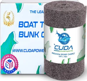 Cuda Boat Trailer Bunk Carpet 12 Inch Wide x 13ft-New Premium 30 Oz Roll- Cuda Bunk Carpet for Boat Trailers Parts Accessories Gray Grey Charcoal Lift Runners Covers Waterproof