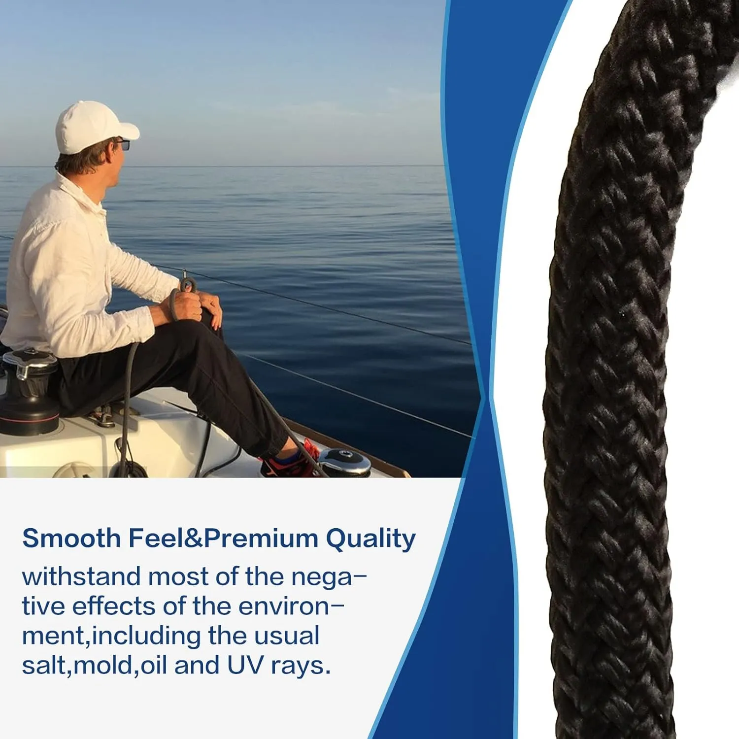 Dock Lines: 3/4" x 25' Double-Braided Nylon Boat Dock Line, Premium Boat Ropes for Docking with 12" Eyelet, Mooring Lines for Boats, Marine Rope Boat Accessories, 2 Pack (3/4" 25ft)