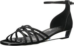Easy Street Womens Tarrah Faux Leather Crossover Wedge Sandals