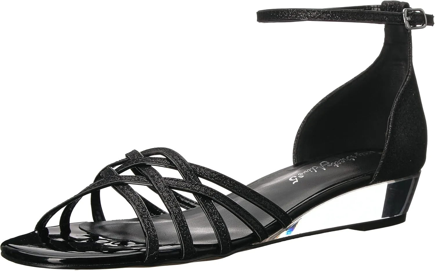 Easy Street Womens Tarrah Faux Leather Crossover Wedge Sandals