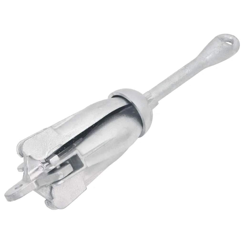 Enhance Stability with Folding Grapnel Anchor, Durable Malleable Iron Design, 4 Claw System for Sand and Mud, Silver