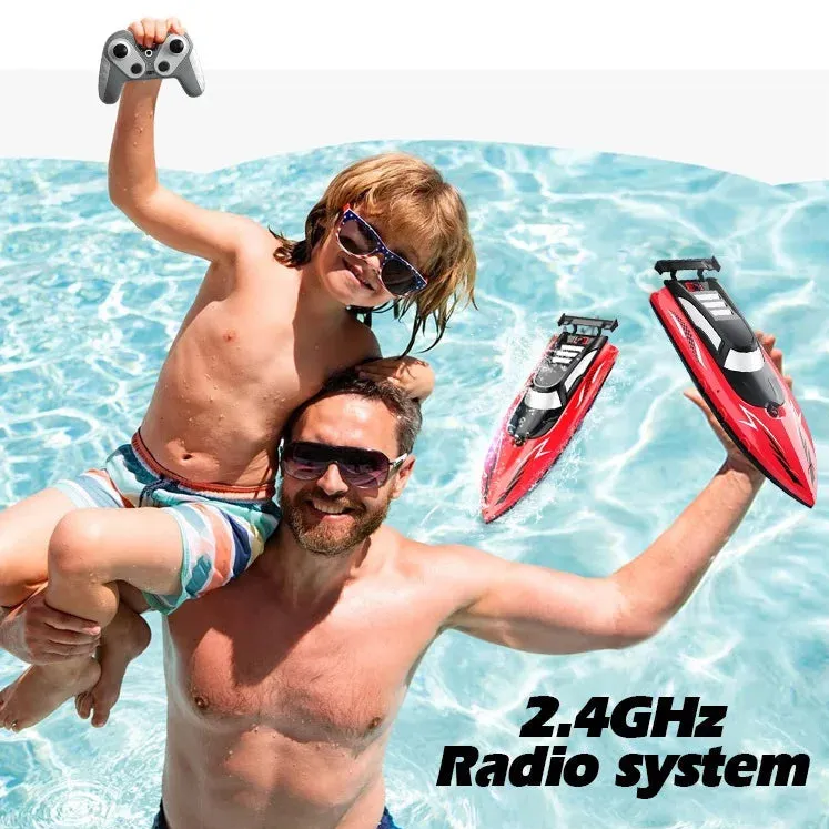 Exciting RC Speed Boat Remote Control Electric Toy 2.4G Remote Control Double Propeller Fast Boat for Pools and Lakes