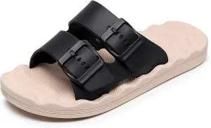 FAYUEKEY Sandals for Women men Double Adjustable Buckle Beach Slide