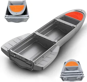 Fishing Boat, B1 Pontoon Boat with 3 Foldable Modular Boats and 2 Pontoons, 1300lb Capacity Row Boat 4-6 Adults Fishing Boats with Fish Tank for Hunting, Fishing, Rescuing and Touring