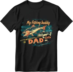 Fishing Buddy Dad Shirt Classic Fishing Gift for Father’s Day Birthday Vintage Outdoor Shirt for Men