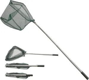 Fishing Landing Net with Aluminum Telescoping Pole 75" Long Handle,Rubber Coated Nylon Mesh,for Steelhead,Salmon,Fly,Kayak,Catfish,Bass,Trout,Shrimp,Crab,for Easy Catch & Release,Extend to 75 Inch