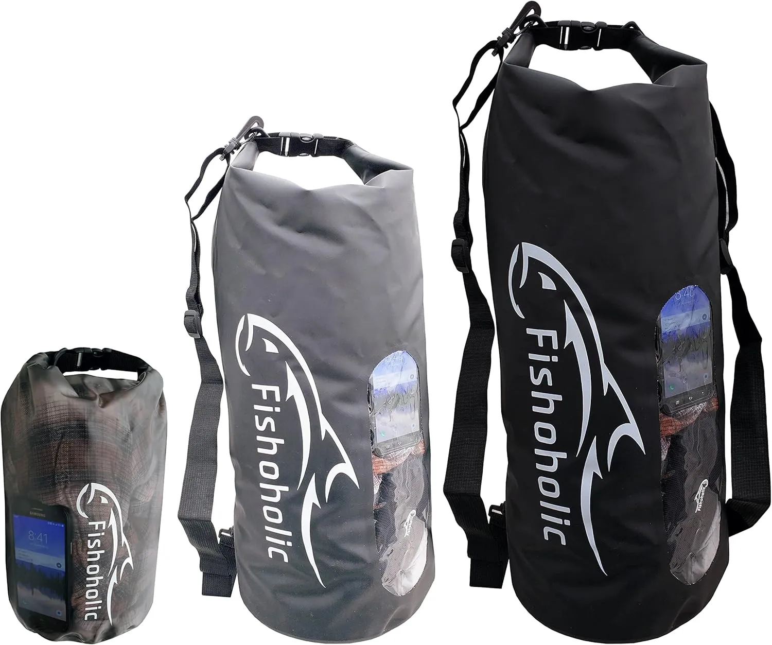 Fishoholic Dry Bag - Waterproof Gear Bags - Fail-Safe Snap - Made Tough & Durable for Kayaking Boating Fishing Hiking Camping Paddle Board & Tailgaiting