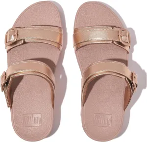 FitFlop Women's Lulu Adjustable Metallic-Leather Slides Wedge Sandal