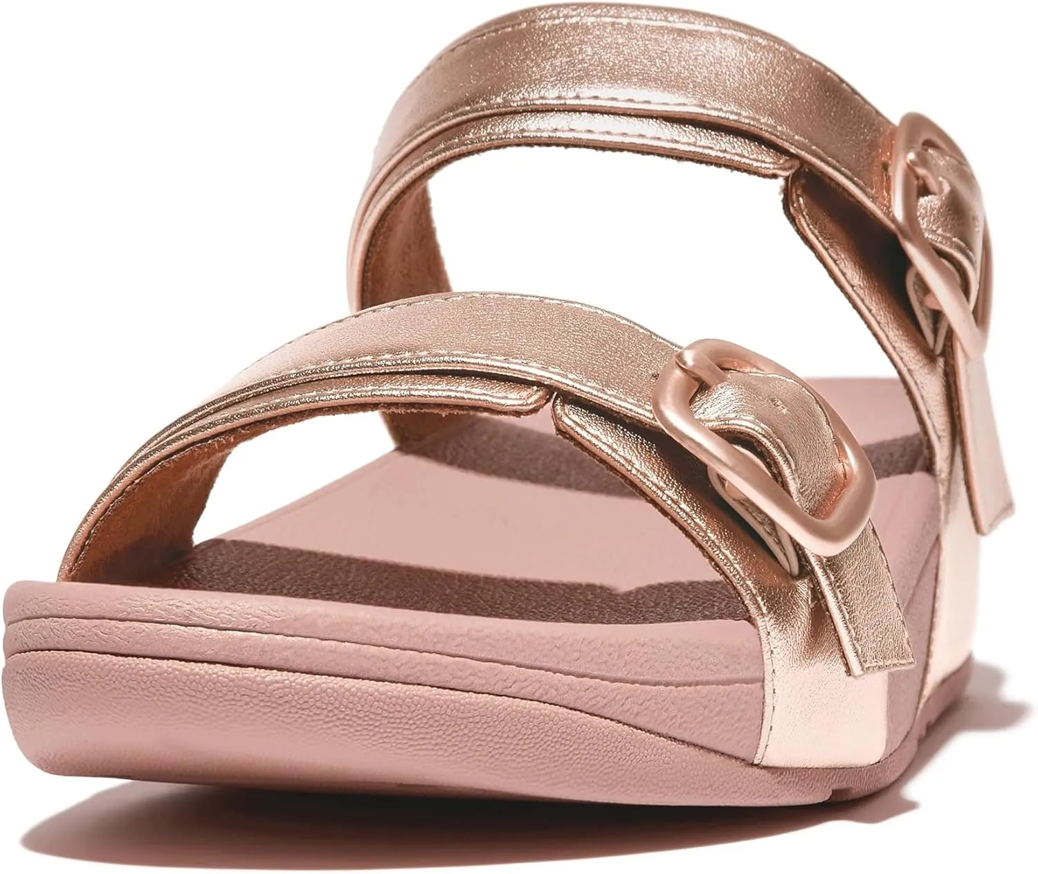 FitFlop Women's Lulu Adjustable Metallic-Leather Slides Wedge Sandal