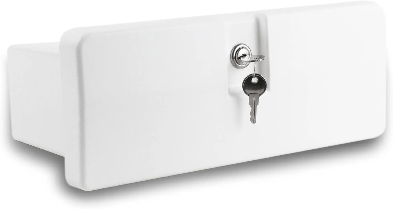 Five Oceans Boat Glove Box, Lockable with 2 Keys, High-Impact and UV-Resistant White ABS Palstic