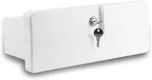 Five Oceans Boat Glove Box, Lockable with 2 Keys, High-Impact and UV-Resistant White ABS Palstic
