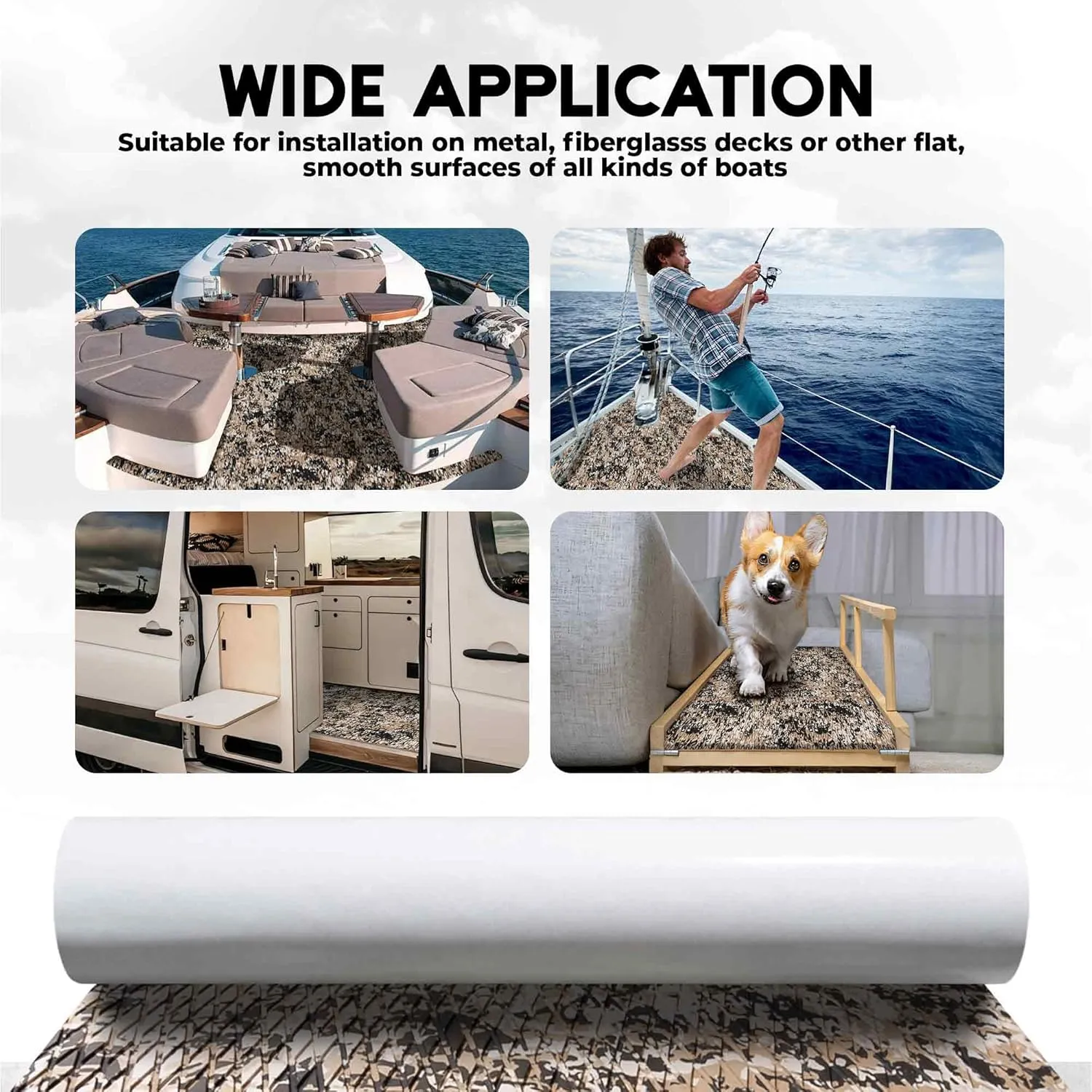 FOCEAN Boat Flooring EVA Foam Boat Decking Camo Marine Flooring Self-Adhesive Marine Mat for Motorboat RV Yacht Kayak 94.5" x 47.2"/23.6"/15.7"