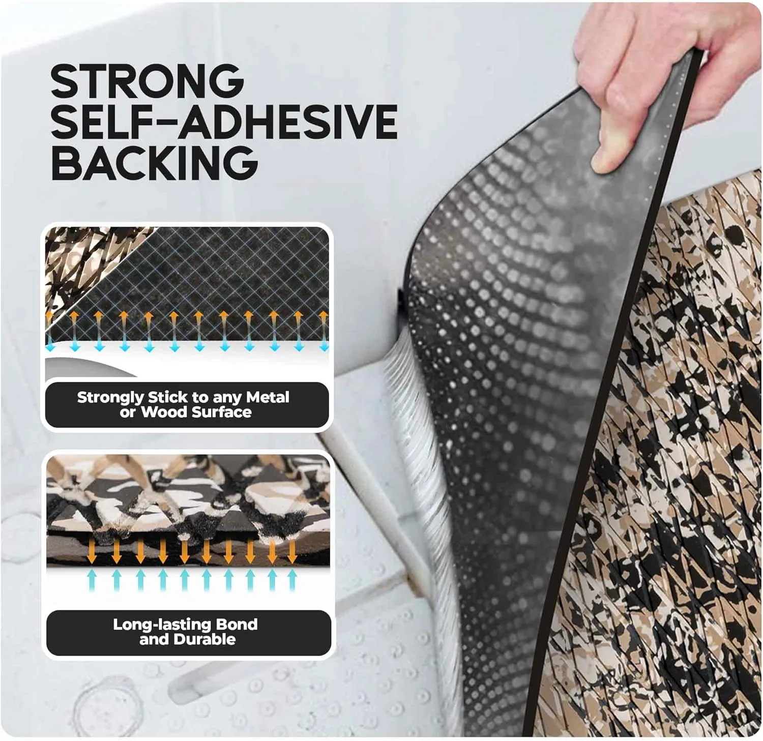 FOCEAN Boat Flooring EVA Foam Boat Decking Camo Marine Flooring Self-Adhesive Marine Mat for Motorboat RV Yacht Kayak 94.5" x 47.2"/23.6"/15.7"