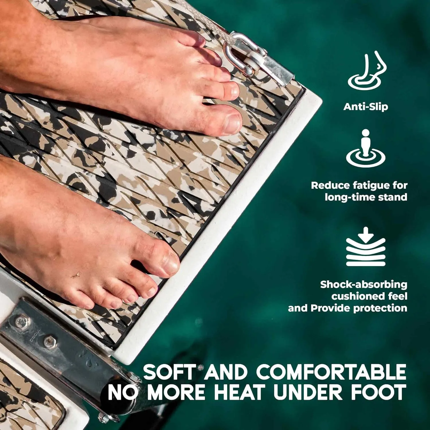 FOCEAN Boat Flooring EVA Foam Boat Decking Camo Marine Flooring Self-Adhesive Marine Mat for Motorboat RV Yacht Kayak 94.5" x 47.2"/23.6"/15.7"