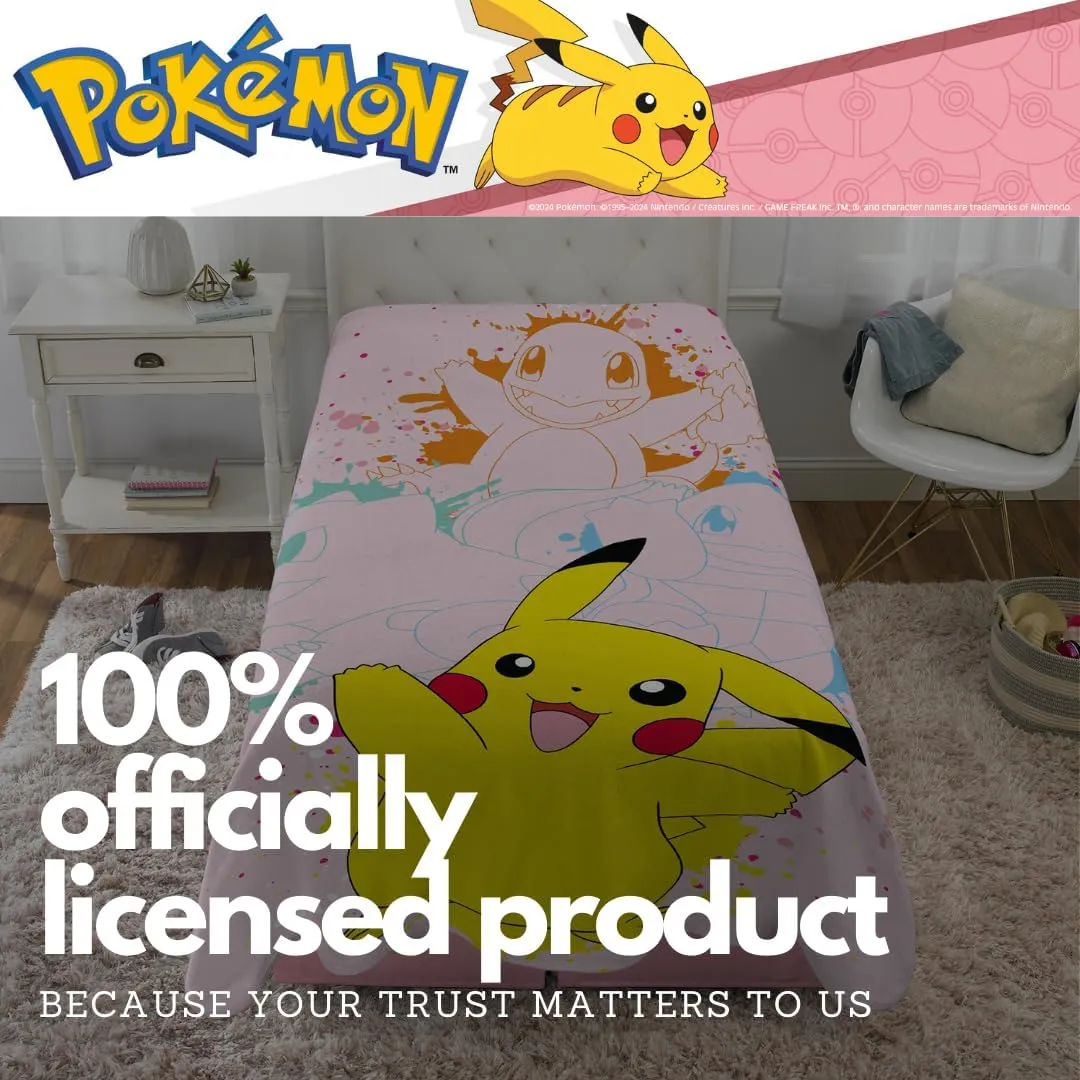 Franco Pokemon Girl Pikachu Kids Bedding Super Soft Cozy Throw Blanket, 62 in x 90 in, (Officially Licensed Product) Kids