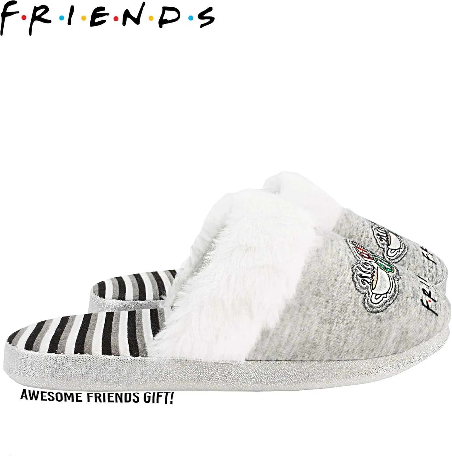 FRIENDS Slippers Womens Ladies Central Perk Ladies Fluffy Shoes