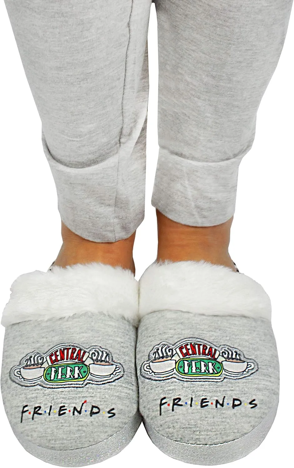 FRIENDS Slippers Womens Ladies Central Perk Ladies Fluffy Shoes