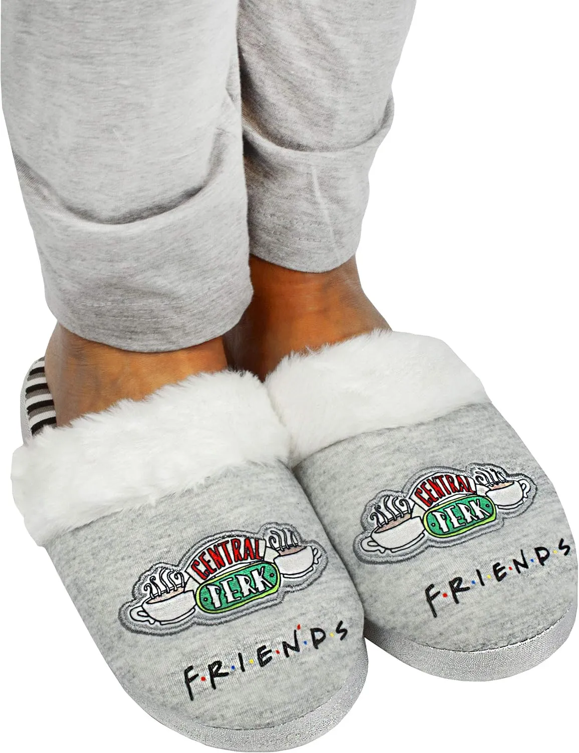 FRIENDS Slippers Womens Ladies Central Perk Ladies Fluffy Shoes