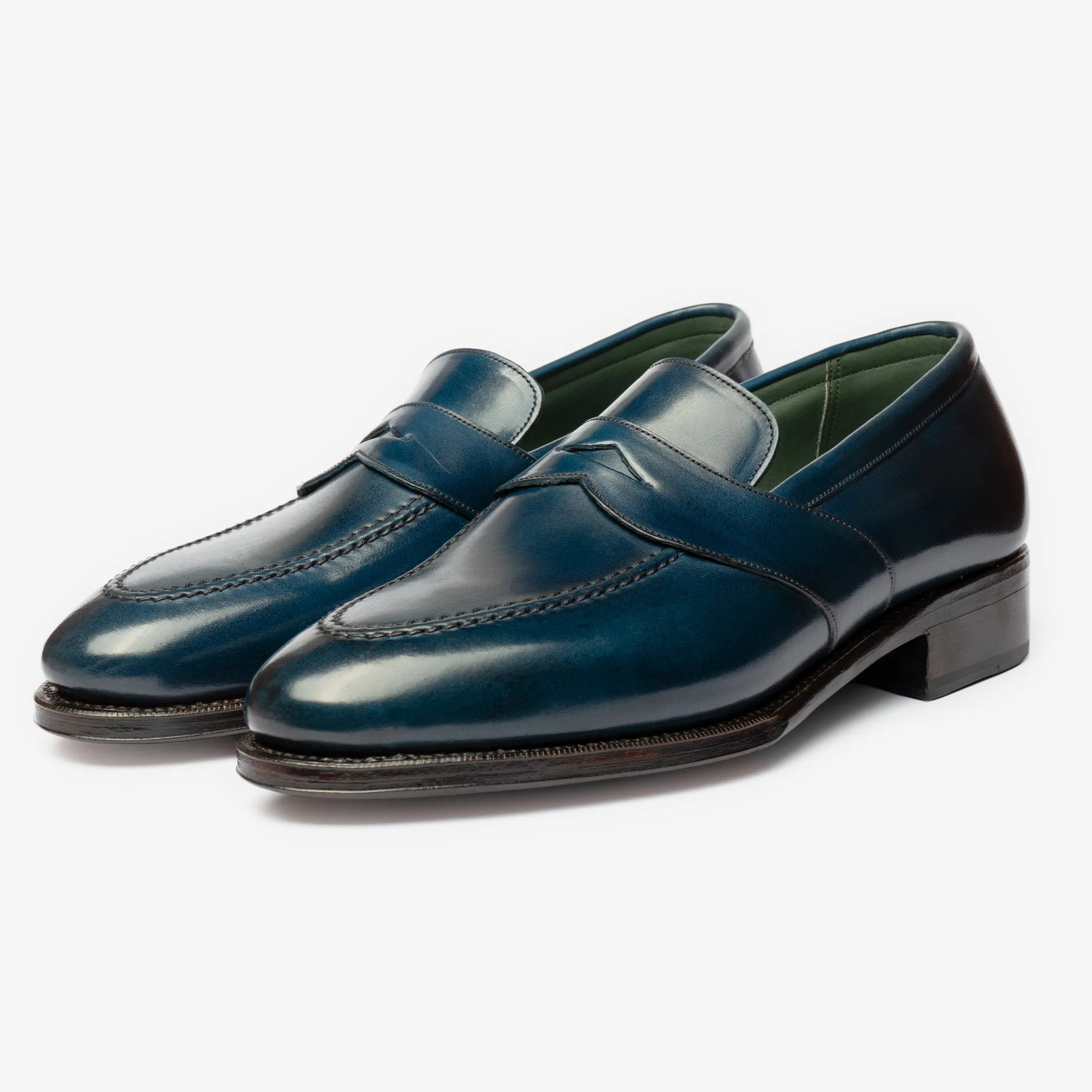Full Strap Penny Loafer - Blue Shell Cordovan - Zilo Last