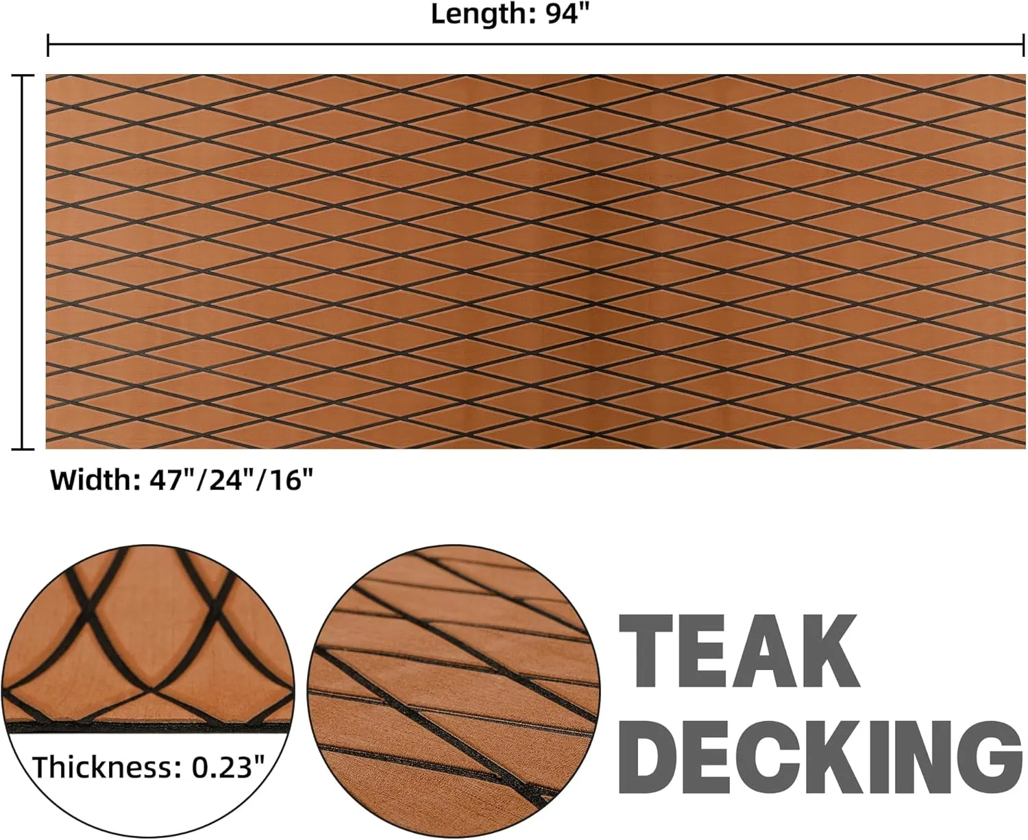 Fullfire Boat Flooring - EVA Foam Boat Decking - Marine Mat Self-Adhesive Flooring Sheet Marine Carpet for Motorboat Yacht Kayak RV