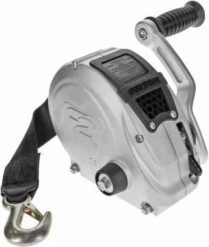 Fulton FW16000101 F2 Boat Trailer Winch with 20 Foot Winch Strap with Hook, 1,600 lbs. Capacity, Single-Speed Hand Crank Winch, Dual Gear Drum System