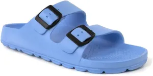 FUNKYMONKEY Women's Comfort Slides Double Buckle Adjustable Plastics Flat Sandals