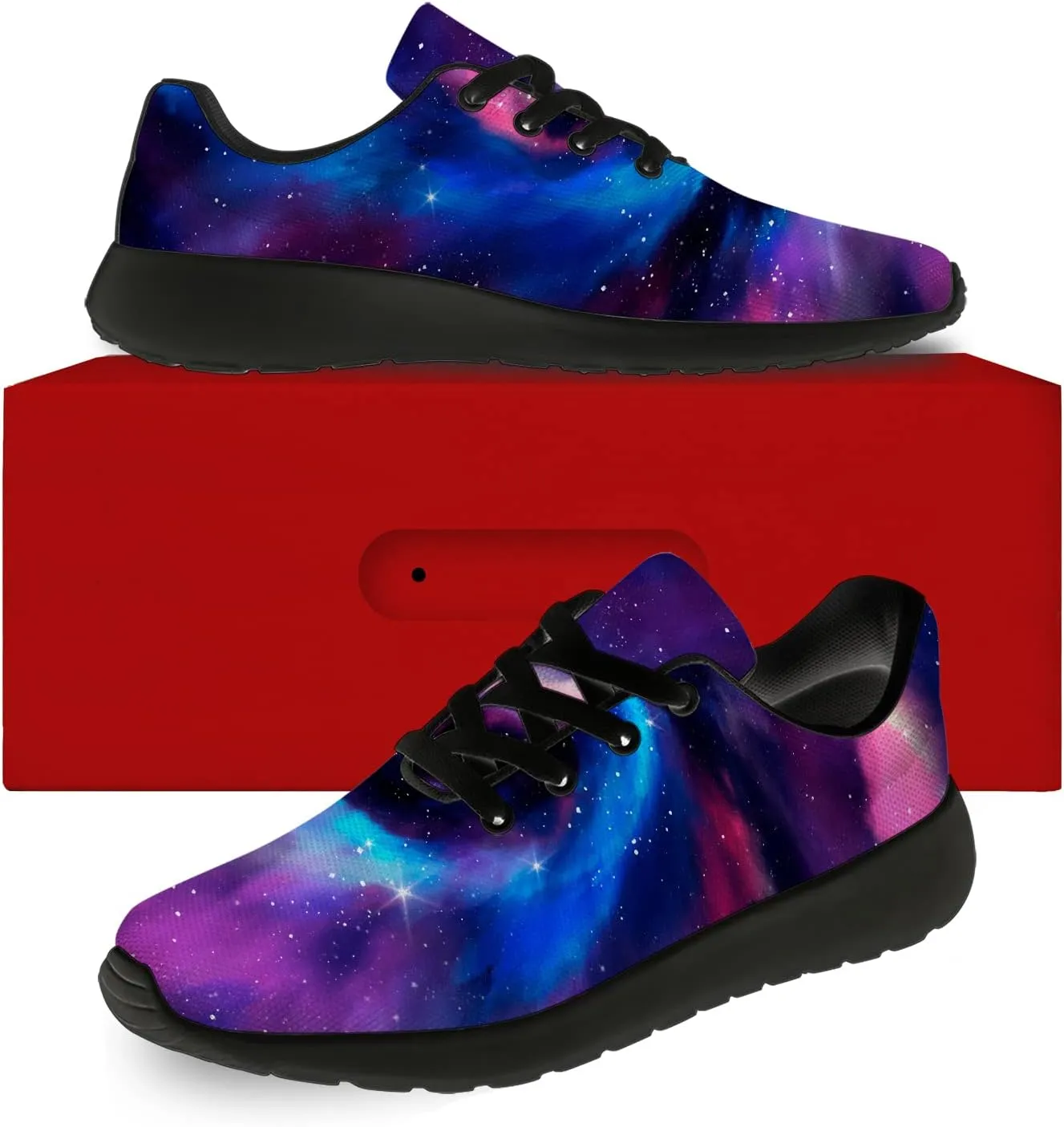 Galaxy Shoes for Women Men Running Shoes Womens Mens Breathable Walking Tennis Sneakers Cosmic Shoes Gifts