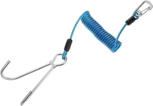GALPADA Scuba Diving Accessory Stainless Steel Double Hook Safety Spring Rope Essential for Diving Saltwater Fishing