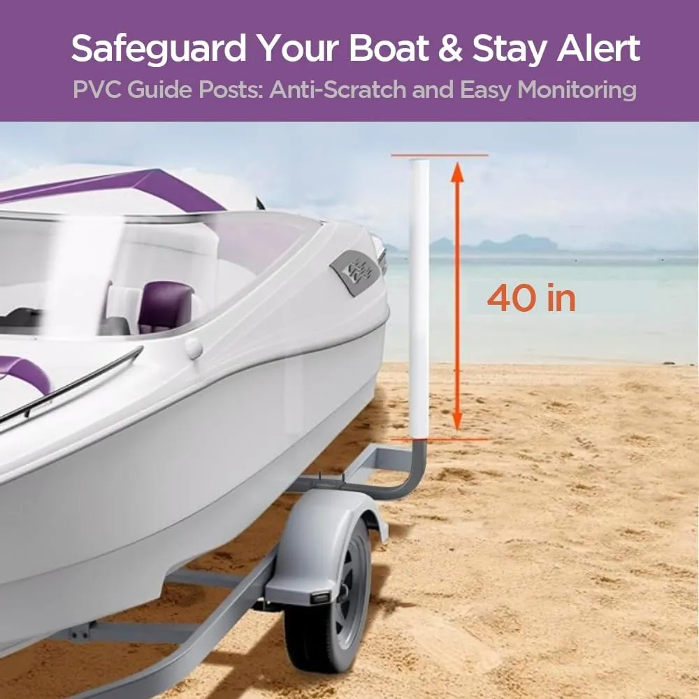 Galvanized Steel Boat Trailer Guide with PVC Pipes for Ski Boat Fishing Boat, Sailboat Trailer 40 Inches
