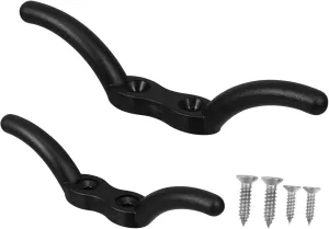 GANAZONO 2Pcs Flagpole Cleat Hook Durable Rope Hook for Securely Fastening Flagpole Ropes Mounting Screws Included for Boats and Outdoor Use