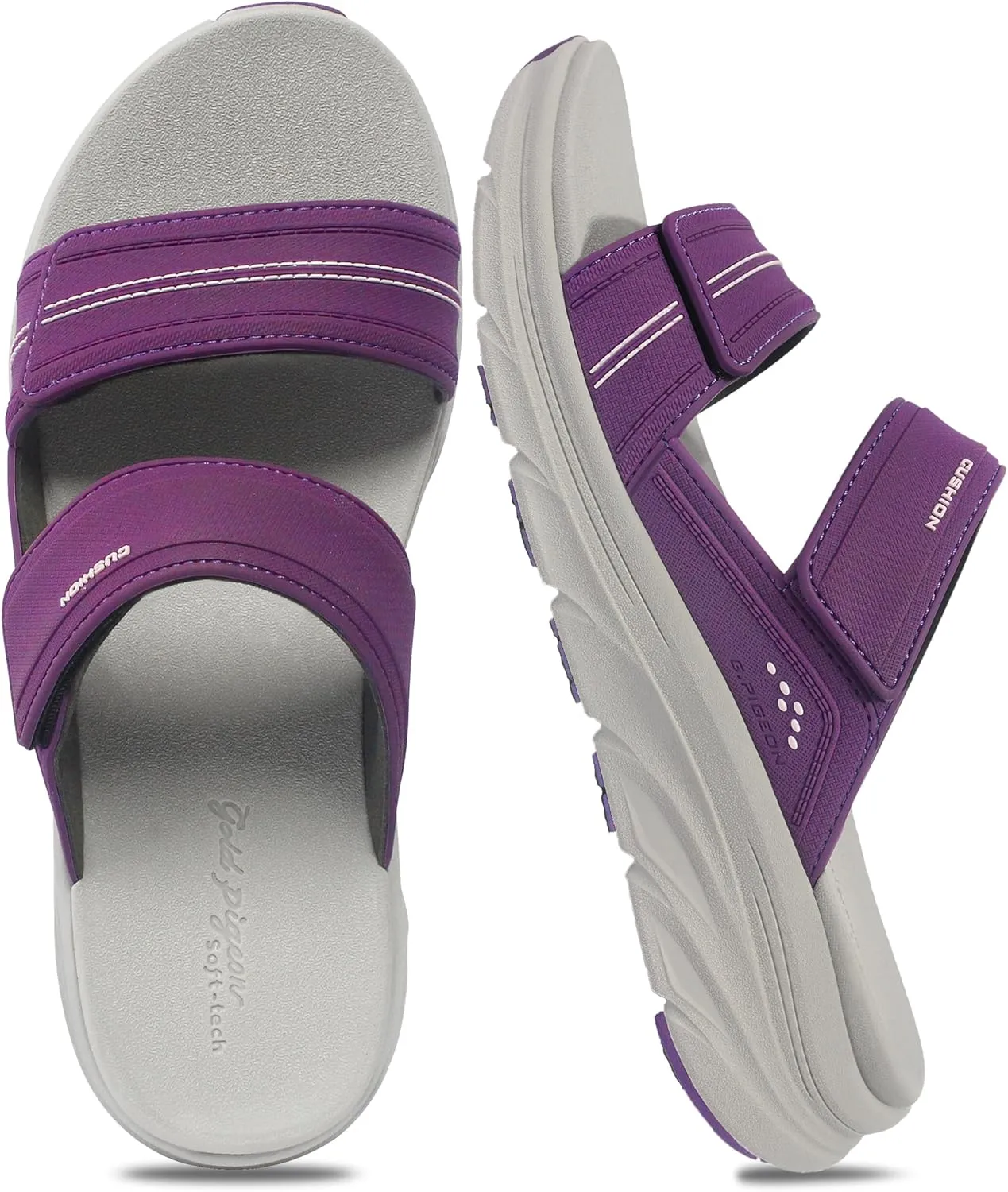 Gold Pigeon Shoes EVA Anti-Fatigue Ultra-Cushion Unisex Slide Sandals Adjustable Straps