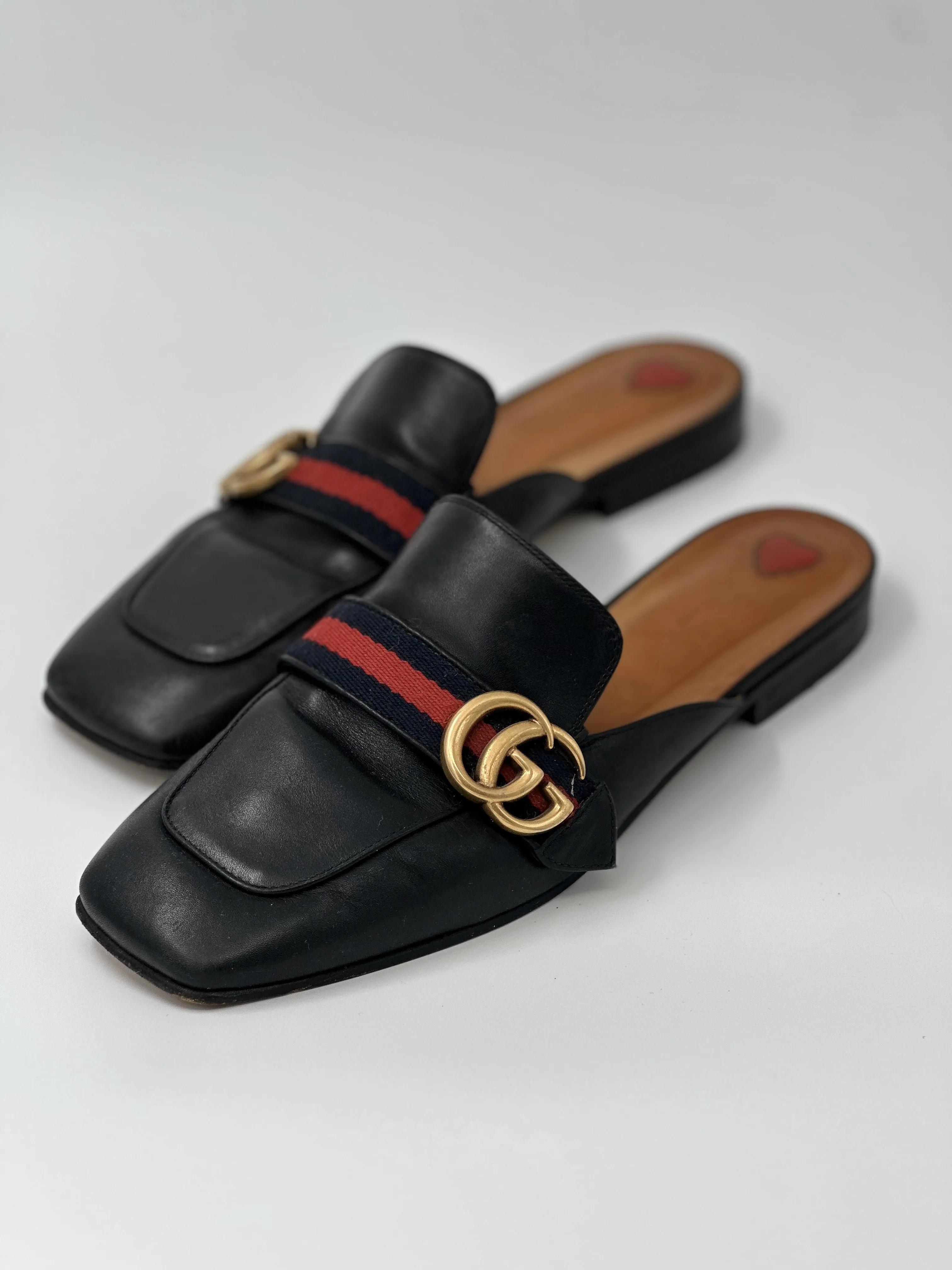 GUCCI Black Slip-On Mules